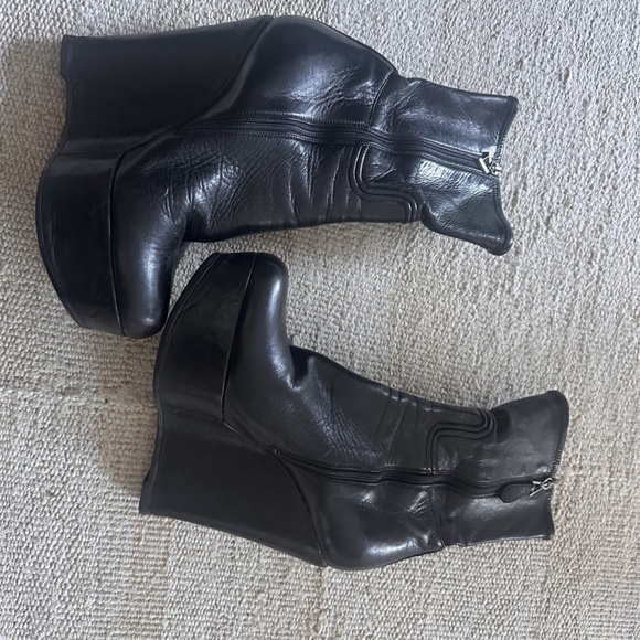 Alaia Vintage Wedge Booties, blk leather, 39 - Picture 1 of 10